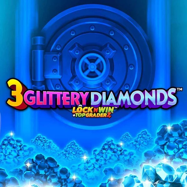 Slots logo of 3 Glittery Diamonds from PearFiction Studios at Koning Bet